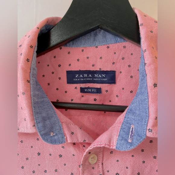 Zara men’s M short sleeve button down slim fit - Picture 4 of 7